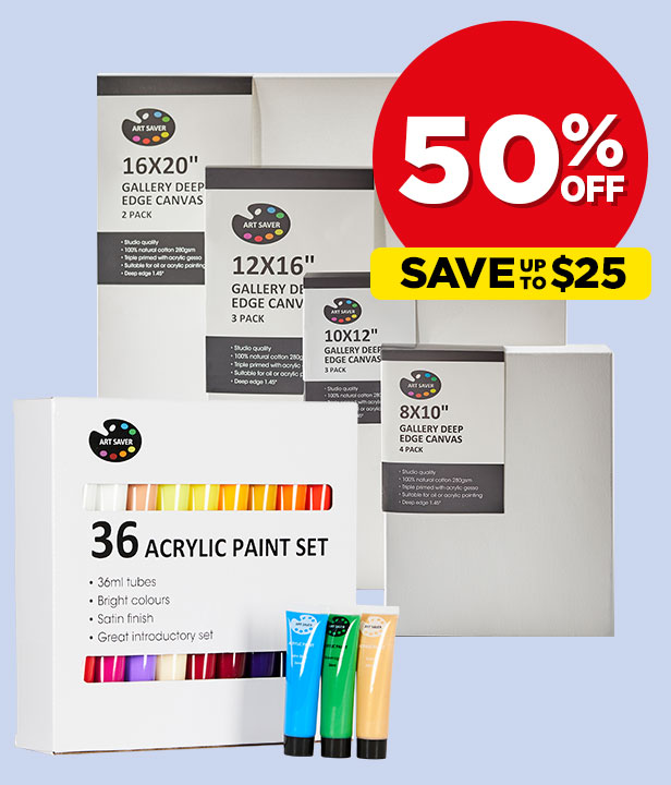 50% Off Art Saver Canvas Packs & Paints